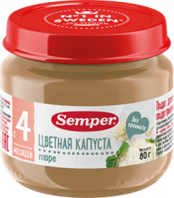 Пюре Semper (Сэмпер) Цветная капуста, 80 г