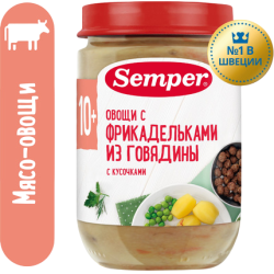 Пюре Овощи с фрикадельками из говядины с 10 мес, 190 г