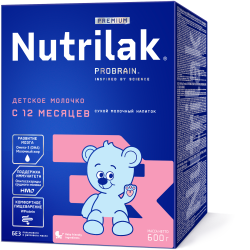 Напиток молочный сухой Nutrilak Premium (Нутрилак Премиум) 3 Детское молочко, 600 г