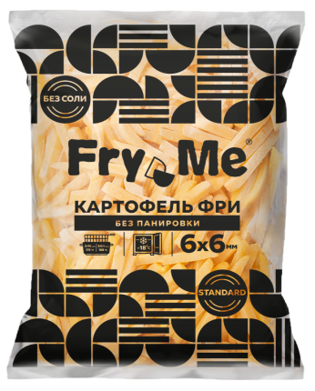 Картофель фри без панировки 6х6 мм (F76) Fry Me Standard, 2,5 кг