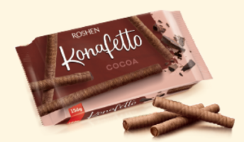 Вафельные трубочки Konafetto с начинкой крем-какао, 156 г