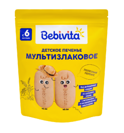 Печенье детское растворимое Bebivita Мультизлаковое, 80 г