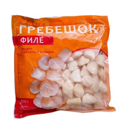 Гребешок замороженный без икры IQF, 40/60, 500 г