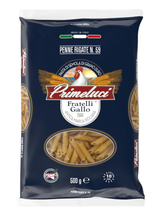 Макаронные изделия PRIMELUCI № 59 Penne Rigate, 500 г