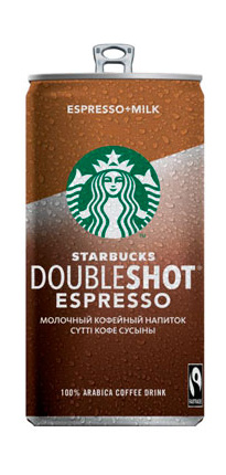 Молочный кофейный  напиток Starbucks® Doubleshot Espresso, м.д. жира 2.6%, 0.2л