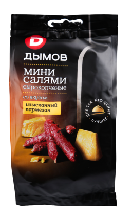 Колбаски Мини-салями со вкусом Изысканного пармезана сырокопченые, 50 г 
