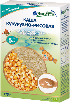 Каша Fleur Alpine (Флер Альпин) безмолочная Кукурузно-рисовая,175 г