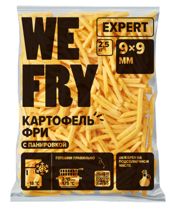 Картофель фри с панировкой 9х9 мм (FMS9) Expert We Fry, 2,5 кг