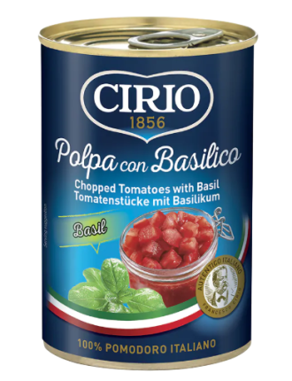 Томатное пюре с базиликом Polpa con  basilico, 400 г 