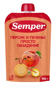 Пюре Персик и Банан с печеньем, 100 г