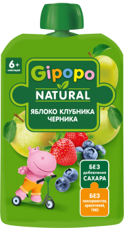 Пюре Яблоко, Клубника, Черника, 90 г