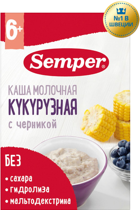 Каша молочная кукурузная с черникой с 6 мес, 180 г