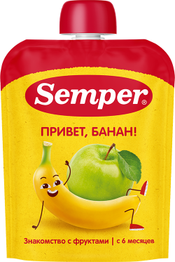 Пюре Semper  яблоко и банан, 90 г