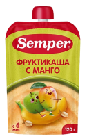 Пюре Semper (Сэмпер) мультифруктовое с кашей, 120 г 
